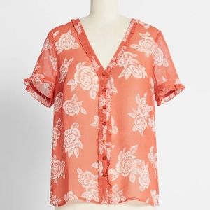 ModCloth Sweet Frills Button-Up Blouse